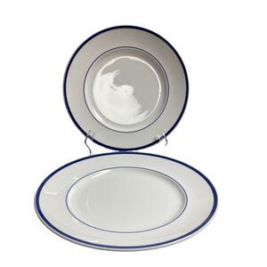 Williams Sonoma Brasserie Blue Band Dinner Chop Serving Plate * SET OF 2 * Japan